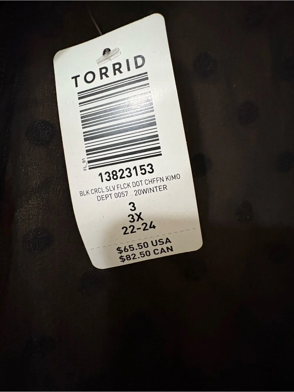torrid Black Sheer Polka Dot Chiffon Kimonowrap - Picture 4 of 4